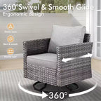 HOMLUX 10-Piece Patio Seating Bundle with 54 Fire Pit Table and Swivel Chairs Set