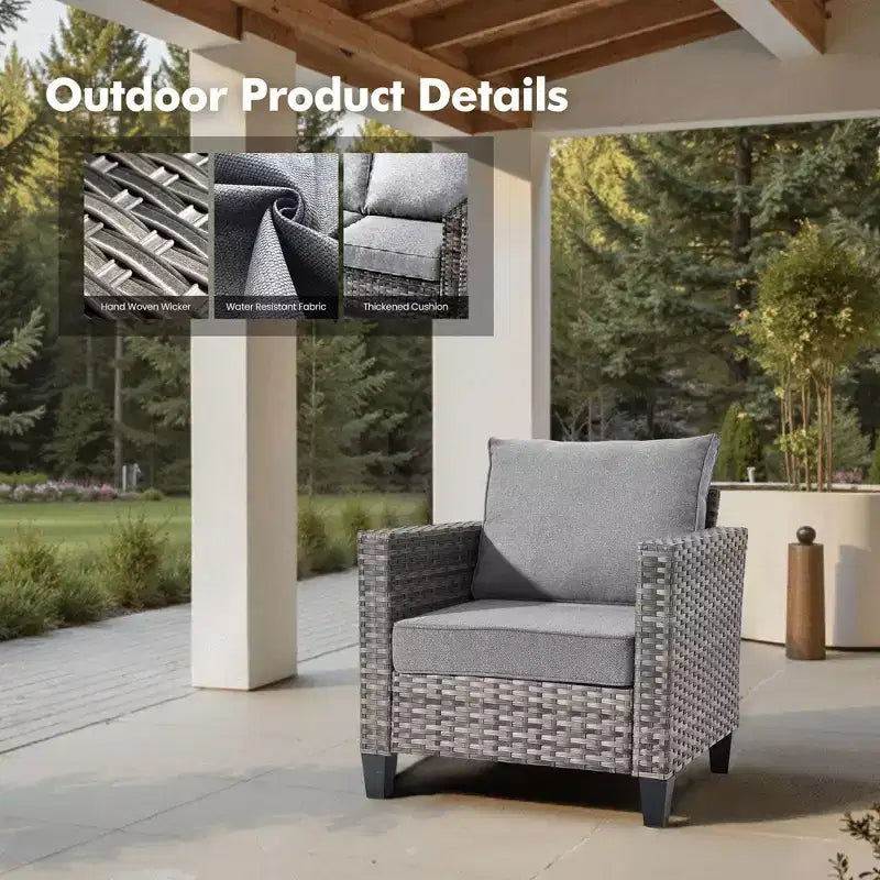 HOMLUX 10-Piece Patio Seating Bundle with 54 Fire Pit Table and Swivel Chairs Set