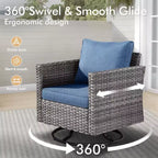 HOMLUX 10-Piece Patio Seating Bundle with 54 Fire Pit Table and Swivel Chairs Set