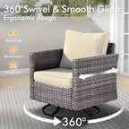 HOMLUX 10-Piece Patio Seating Bundle with 54 Fire Pit Table and Swivel Chairs Set