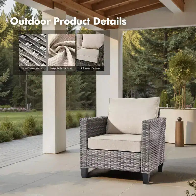 HOMLUX 10-Piece Patio Seating Bundle with 54 Fire Pit Table and Swivel Chairs Set