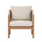 Christopher Knight Home Adewale Modern 4 Piece Patio Acacia Set with Cushion, Slatted Table and Rope Design