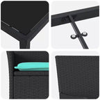vidaXL Table and Chair Set with Cushion 5 pcs Black PE Rattan