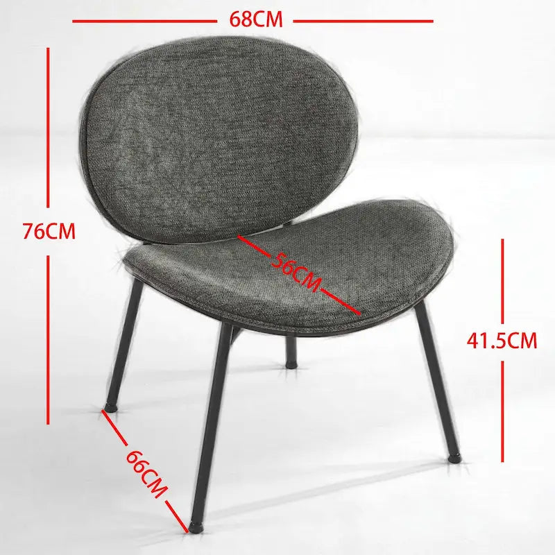 Mid-Century Modern Shell Chair Single Side Chair Tripod Black Leather Lounge Chair in Walnut Finish Comfortable Backrest