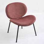 Mid-Century Modern Shell Chair Single Side Chair Tripod Black Leather Lounge Chair in Walnut Finish Comfortable Backrest