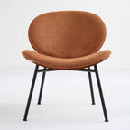 Mid-Century Modern Shell Chair Single Side Chair Tripod Black Leather Lounge Chair in Walnut Finish Comfortable Backrest