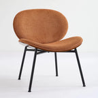 Mid-Century Modern Shell Chair Single Side Chair Tripod Black Leather Lounge Chair in Walnut Finish Comfortable Backrest