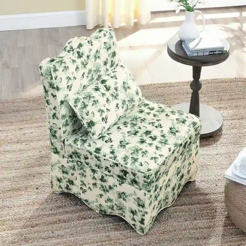 Velvet single dining chair with soft seat cushion