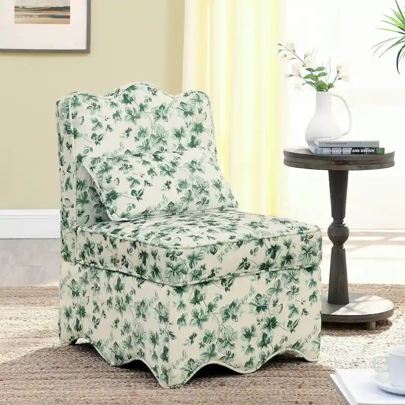 Velvet single dining chair with soft seat cushion