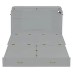 Queen Size Murphy Bed Wall Bed with drawer and a set of Sockets & USB Ports, Pulley Structure Design