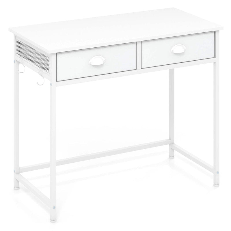 Space Saving Home Computer Desk with 2 Fabric Drawers 4