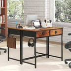 Space Saving Home Computer Desk with 2 Fabric Drawers 4