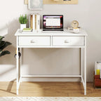 Space Saving Home Computer Desk with 2 Fabric Drawers 4