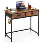 Space Saving Home Computer Desk with 2 Fabric Drawers 4