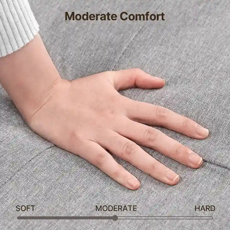 67 Divano con morbidi braccioli, divanetto con 3 comodi cuscini, divano a 3 posti per soggiorno