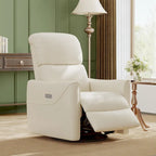 PU Leather Power Swivel Glider Recliner Chair Electric Rocker Recliner Chair with Lumbar Support & USB Port