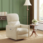 PU Leather Power Swivel Glider Recliner Chair Electric Rocker Recliner Chair with Lumbar Support & USB Port