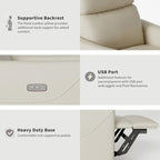 PU Leather Power Swivel Glider Recliner Chair Electric Rocker Recliner Chair with Lumbar Support & USB Port