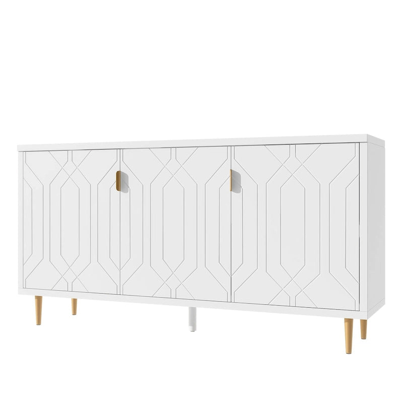 65 Modern TV Stand with Doors & Adjustable Shelves for TVs Up to 70
