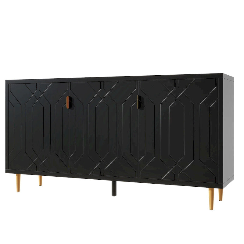 65 Modern TV Stand with Doors & Adjustable Shelves for TVs Up to 70