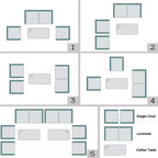 Costway 8PCS Rattan Patio Furniture Set Cushioned Sofa Chair Coffee Table Red\Brown\Turquoise