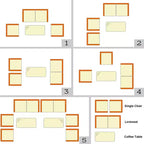 Costway 8PCS Rattan Patio Furniture Set Cushioned Sofa Chair Coffee Table Red\Brown\Turquoise
