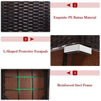 Costway 4PCS Patio Rattan Wicker Furniture Set Cushioned Sofa Ottoman Garden Turquoise\Red