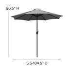 Emma and Oliver 5 Piece Patio Table Set - Synthetic Faux Teak Stackable Chairs - Faux Teak Table - Umbrella with Base