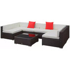 Outsunny 7-Piece Outdoor Patio Furniture Set with Modern Rattan Wicker, Perfect for Garden, Deck, and Backyard