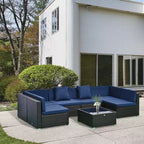 Outsunny 7-Piece Outdoor Patio Furniture Set with Modern Rattan Wicker, Perfect for Garden, Deck, and Backyard