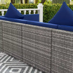 Outsunny 7-Piece Outdoor Patio Furniture Set with Modern Rattan Wicker, Perfect for Garden, Deck, and Backyard