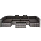 Outsunny 7-Piece Outdoor Patio Furniture Set with Modern Rattan Wicker, Perfect for Garden, Deck, and Backyard