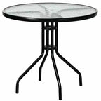 Costway 3PCS Patio Bistro Furniture Set Rocking Glider Chair Glass Table
