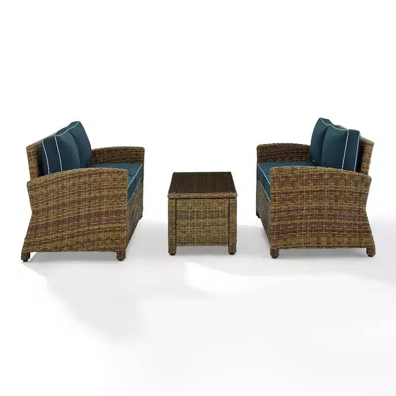 Ensemble d'assise d'extérieur en résine tressée Bradenton 3 pièces - Crosley