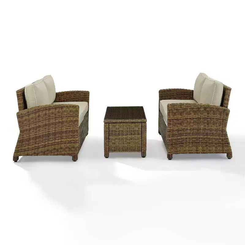 Ensemble d'assise d'extérieur en résine tressée Bradenton 3 pièces - Crosley