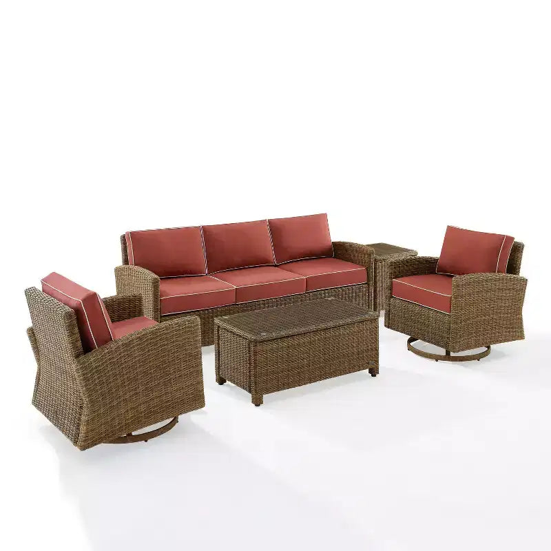 Crosley 5pc Bradenton Steel Outdoor Patio Conversation Furniture Set