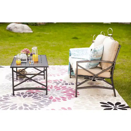 Ensemble de salon de jardin 2 pièces avec fauteuil 2 places - Patio Festival