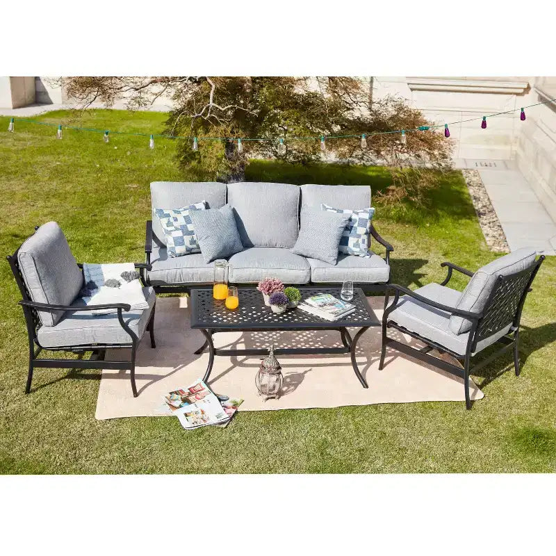 4-teiliges Gartensitzset für den Außenbereich - Patio Festival