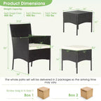 Costway 8PCS Patio Rattan Furniture Set Sofas Ottomans Cushioned Table Free Combination