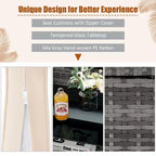 Costway 4PCS Patio Rattan Furniture Set Sofa Ottoman Cushion Garden Deck White/Gray/Black