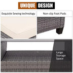 Costway 4PCS Patio Rattan Furniture Set Sofa Ottoman Cushion Garden Deck White/Gray/Black