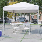 Emma and Oliver Outdoor Event/Tailgate Set with Pop Up Event Canopy with Carry Bag, Bi-Fold Table and 4 Folding Chairs