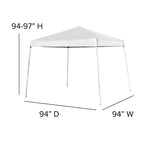 Emma and Oliver Outdoor Event/Tailgate Set with Pop Up Event Canopy with Carry Bag, Bi-Fold Table and 4 Folding Chairs