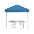 Emma and Oliver Outdoor Event/Tailgate Set with Pop Up Event Canopy with Carry Bag, Bi-Fold Table and 4 Folding Chairs