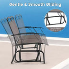 Costway 4pcs Patio Glider Conversation Set Swing Rocking Chair Table Heavy-Duty Outdoor