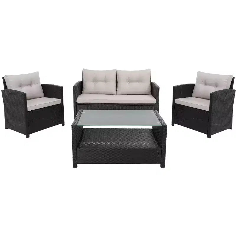 Vellori 4-osaline elutoa komplekt - sise-/välistingimustesse - PAT7516 - Safavieh