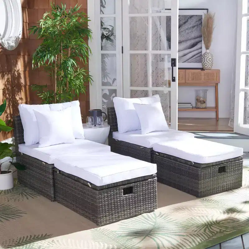 Pramla Sette & Ottoman Patio Set - Indoor/Outdoor - PAT7515 - Safavieh