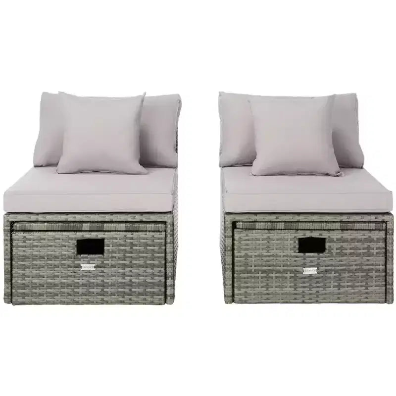 Pramla Sette & Ottoman Patio Set - Indoor/Outdoor - PAT7515 - Safavieh
