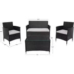 Bandele 4 Piece Living Set - Indoor/Outdoor - PAT7506 - Safavieh