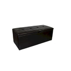 Brown Faux Leather Storage Bench